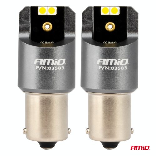 AMIO CANBUS PRO series BA15S P21W 4x3030 SMD Weiß 12/24V LED Scheinwerferlampe