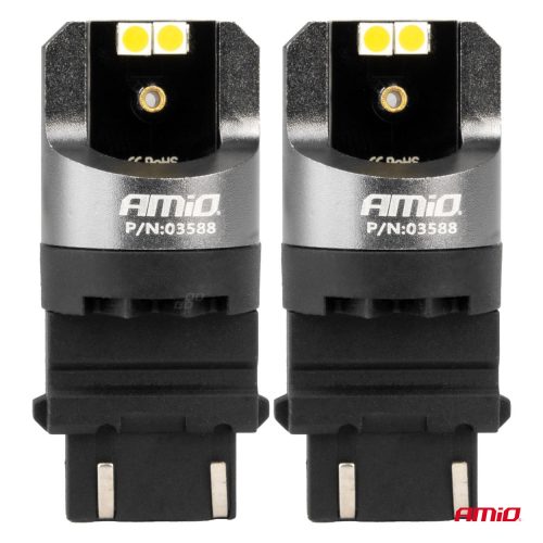 AMIO CANBUS PRO series 3157 P27/7W 4x3030 SMD Weiß 12/24V LED Scheinwerferlampe